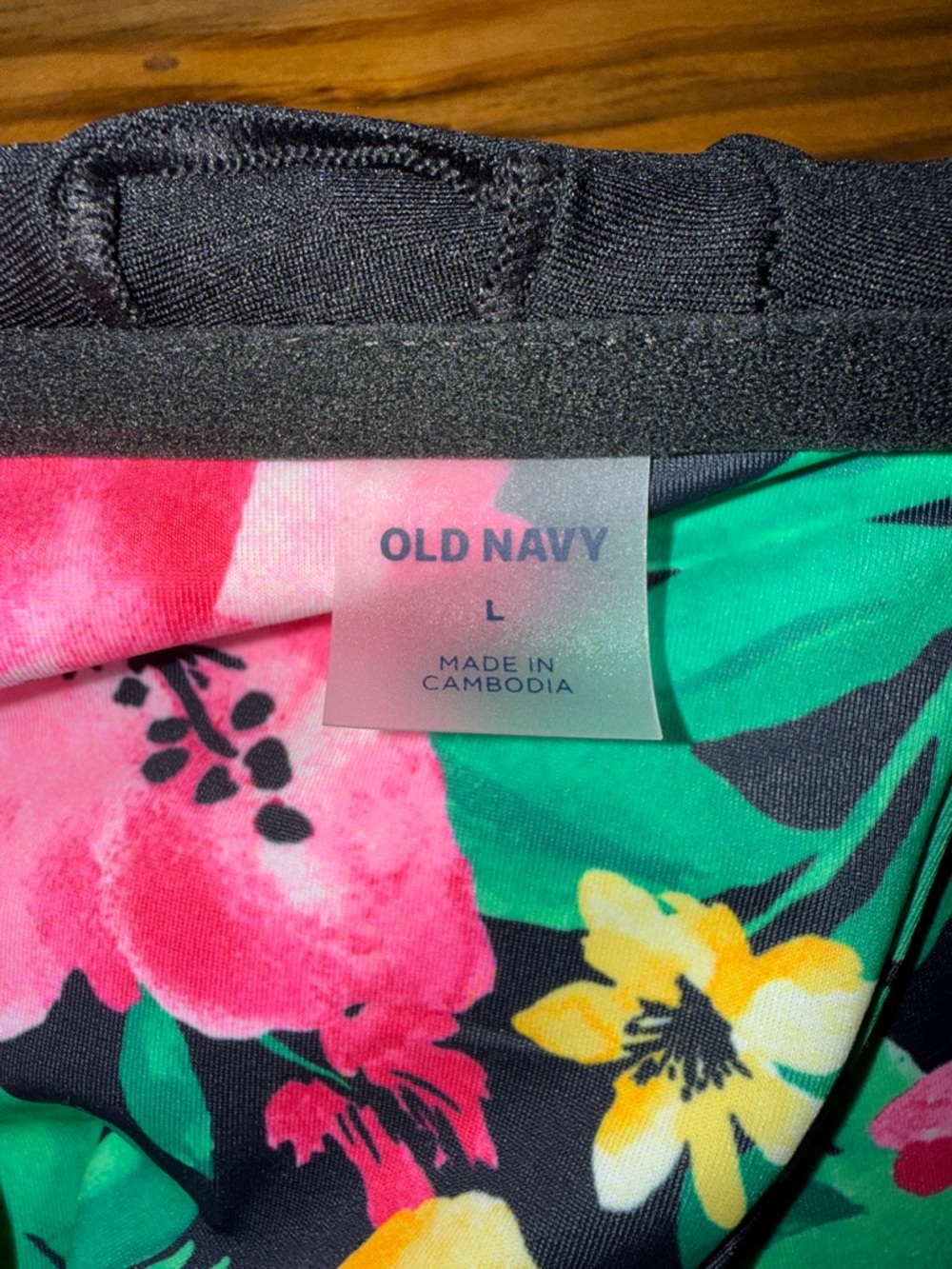 Old Navy Floral Bikini Set with Green, Pink and Yellow Flowers, Women’s - Picture 3 of 7